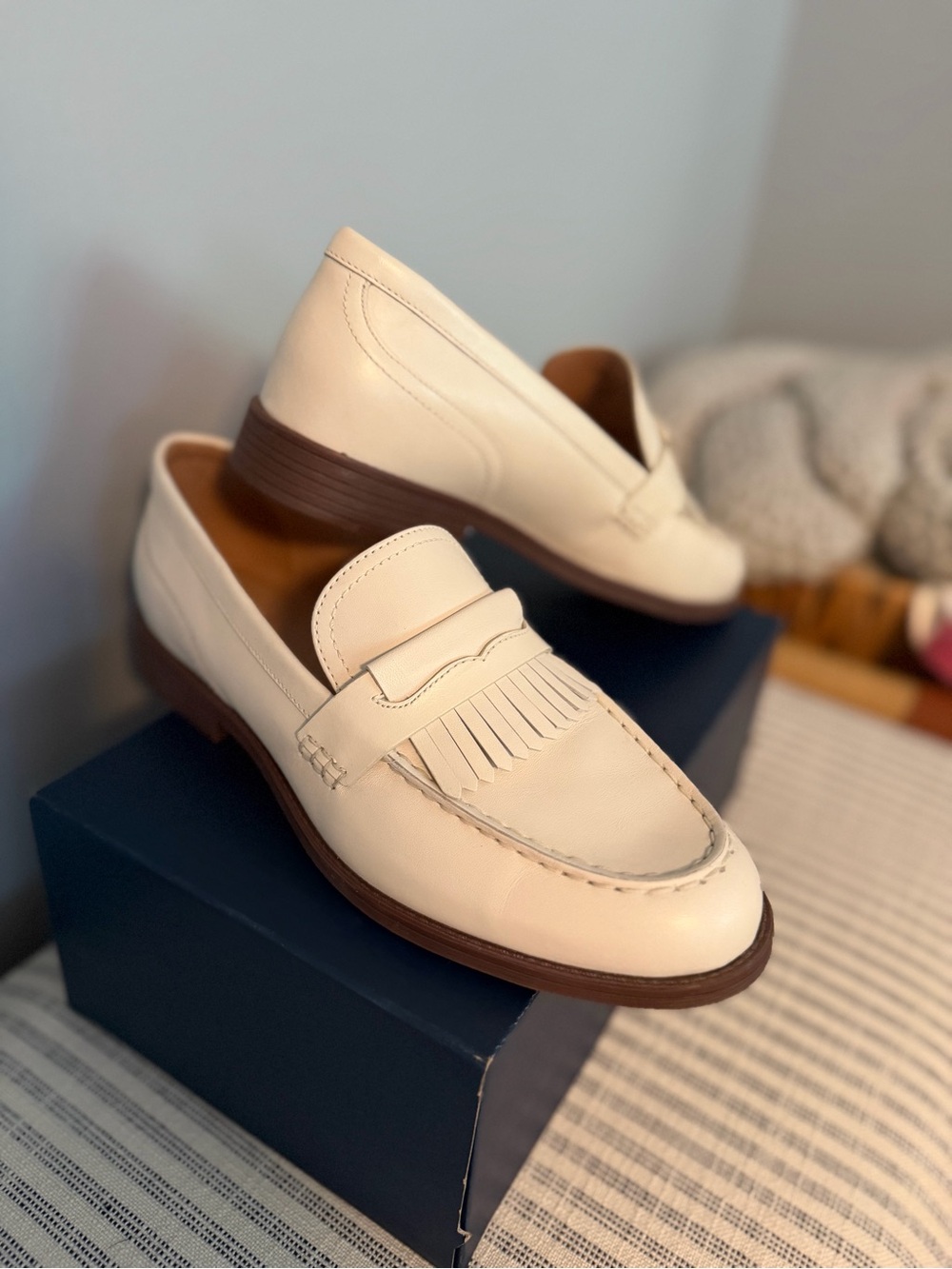 Stassi Kiltie Loafer Cream Cole Haan Size 8